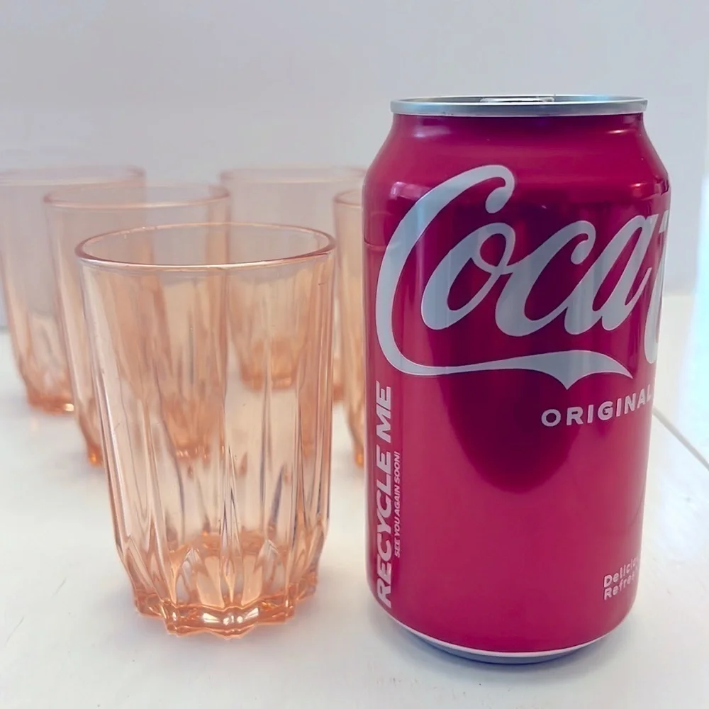 Vintage France Glcoloc Set of 5 Pink Juice Glasses